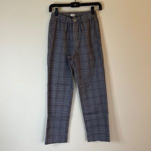 John Galt/Brandy Melville Grey Plaid Cropped Pants